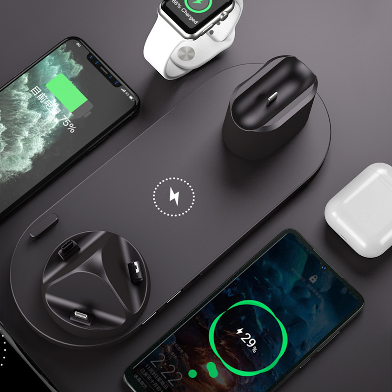 Station de charge sans fil 6-en-1 – Chargeur rapide pour iPhone, téléphone et montre connectée – Image 4