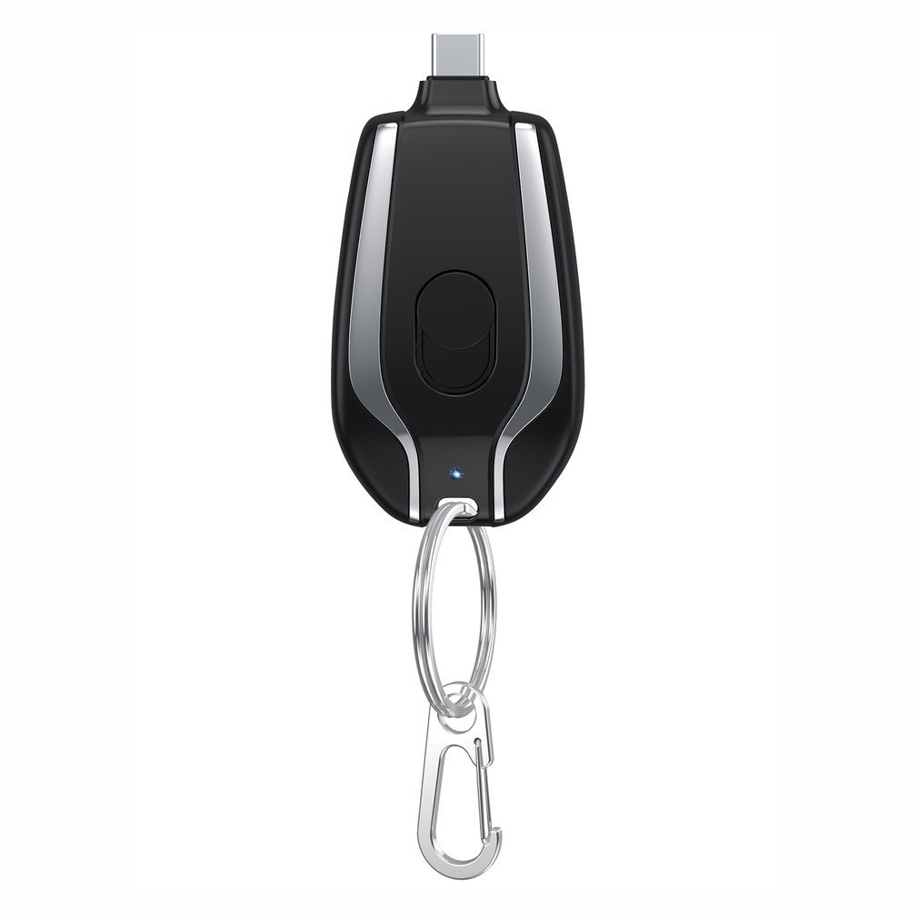 Powerbank de poche 1500 mAh – Porte-clés Type-C, recharge rapide d’urgence
