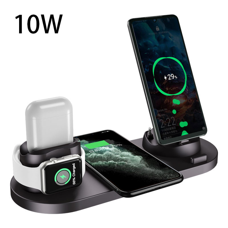 Station de charge sans fil 6-en-1 – Chargeur rapide pour iPhone, téléphone et montre connectée – Image 2