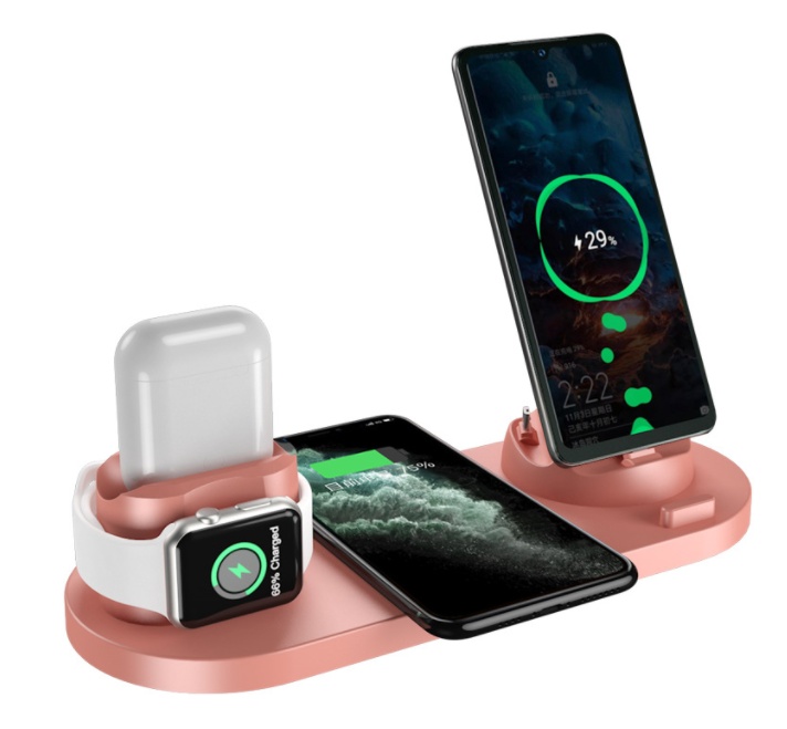 Station de charge sans fil 6-en-1 – Chargeur rapide pour iPhone, téléphone et montre connectée – Image 7