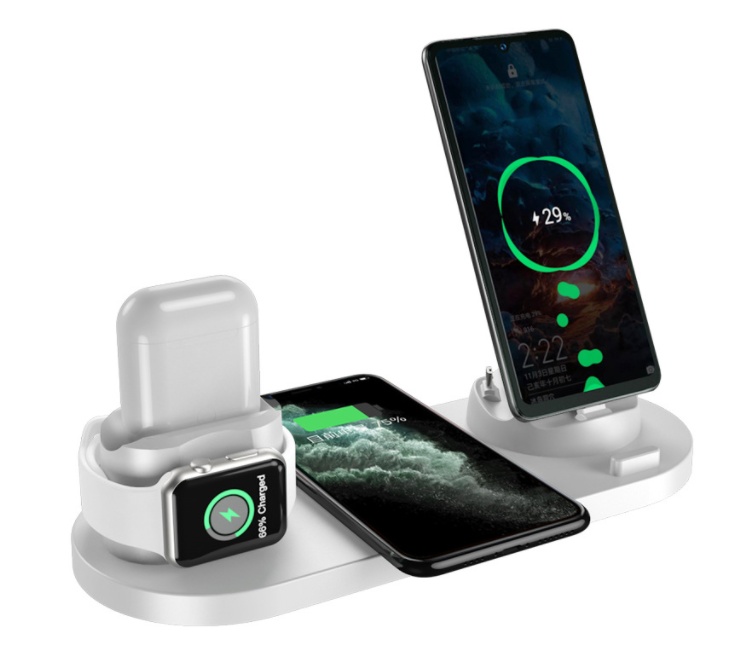 Station de charge sans fil 6-en-1 – Chargeur rapide pour iPhone, téléphone et montre connectée – Image 10