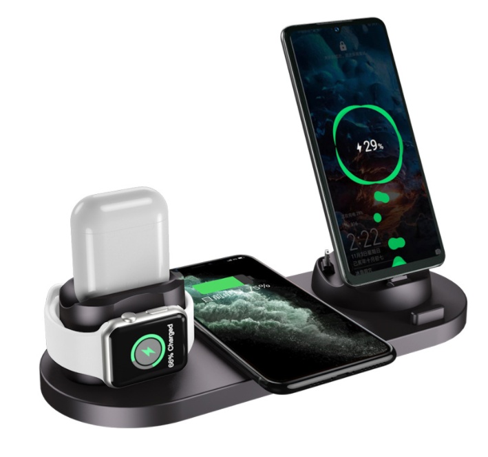Station de charge sans fil 6-en-1 – Chargeur rapide pour iPhone, téléphone et montre connectée – Image 5